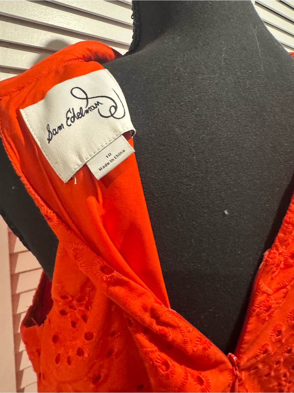 Sam Edelman Red High-Low Eyelet Ruffle Dress - Picture 4 of 6